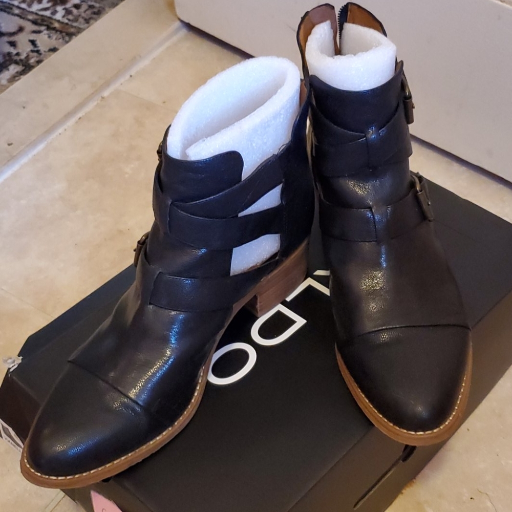 Nine west buckle heel booties
